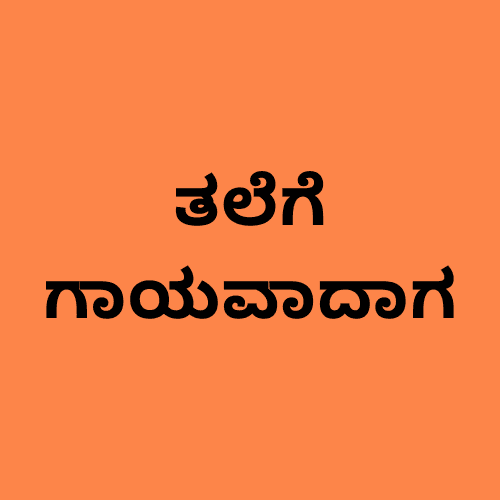 'ತಲೆಗೆ ಗಾಯ' ಎಂಬ ಪದಗಳನ್ನು ತೋರಿಸುವ ಚಿತ್ರ.
