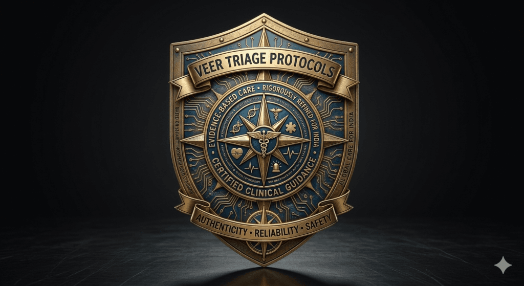 A representative image of a shield representing trust and safety of Veer Triage Protocols.